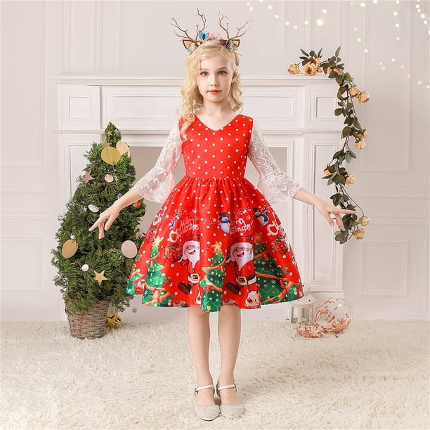 3-6 month christmas dress KVPLBQFD Dresses for Baby Girls Christmas Size 8 Long Fall Dress Cute Girls Outfits Winter Clothes for Girl Girl Clothes, Red 3-4 Years Complete the look with
