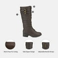 thumbnail image 3 of Dream Pairs Women Winter Low Heel Faux Fur Lined Knee High Outdoor Riding Combat Boots Georgia Brown Size 10, 3 of 3