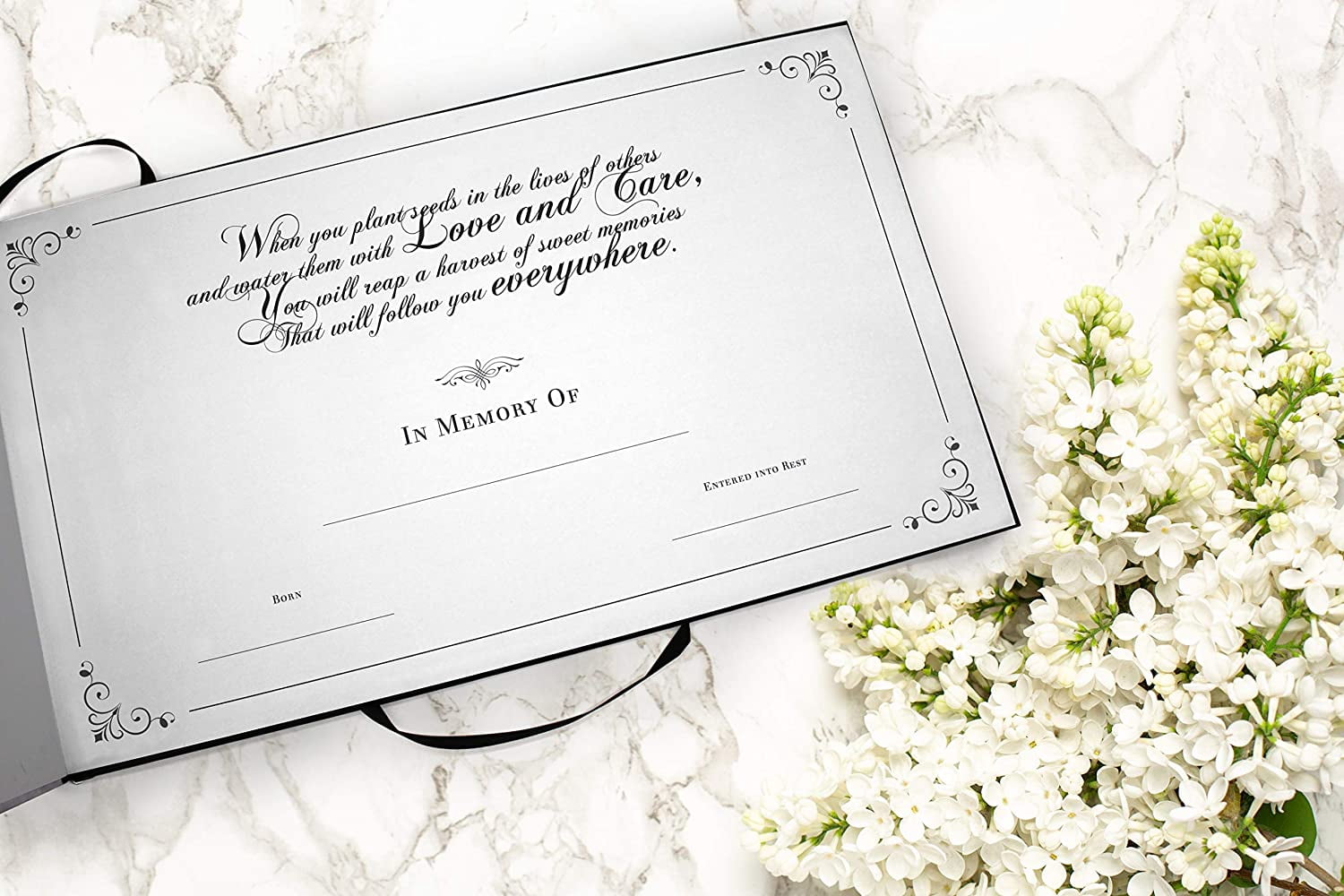 Magical Garden Matching Themed 'Celebration of Life' Guest Book for Funeral or Memorial Service Funeral Guest Book with Photo Slot
