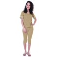 thumbnail image 1 of Moomaya Ensemble de Nuit Simple pour Femmes avec Capri en Coton 2 Pcs Chemises de Nuit-862, 1 of 6