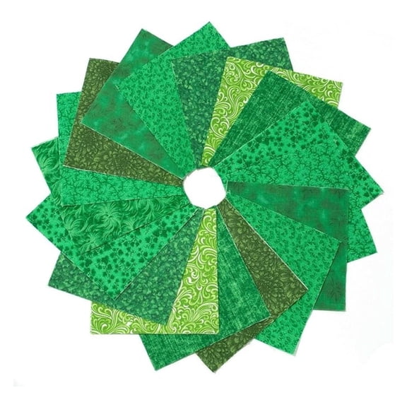 It's All Green Charm Pack - 90 Precut Fabric Squares - 5 Inch - 100% Cotton - Quilting - Patchwork - Sewing - Craft Projects - Green Fabrics