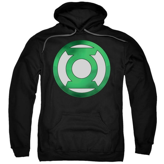 Green Lantern Men's Green Chrome Logo Hooded Sweatshirt XXX-Large Black
