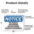 thumbnail image 2 of (2 Pack) No Public Restroom Do Not Enter Private Residence OSHA Notice Sign 10 Inch X 7 Inch Indoor / Outdoor Rust-Free Aluminum Metal Signs for Workplace, Workshop, and Construction, 2 of 8