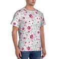 thumbnail image 2 of Bixox Men's Lilies Flowers Printed Short Sleeve Skinny Athletic T-Shirt, 2 of 6