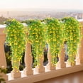 thumbnail image 5 of Deago 3 Pack Artificial Hanging Plants Fake Hanging Flowers Faux Eucalyptus Leaf Greenery Vine UV Resistant Plastic Plant for Home Garden Wedding Party Indoor Outdoor Decor, Black, 5 of 8