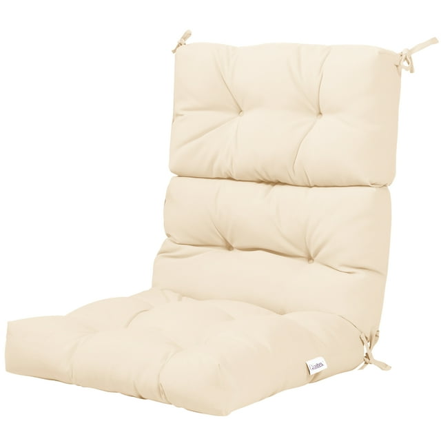 Costway 22" x44" Indoor Outdoor Back Chair Cushion Tufted Pillow Patio Seating Pad Beige