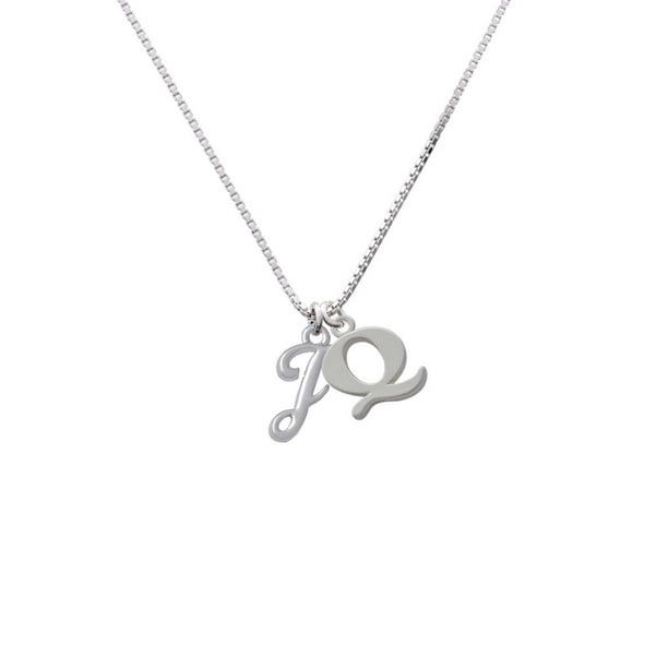Delight Jewelry Silvertone Small Gelato Script Initial J Q Initial Necklace Walmart Com Walmart Com