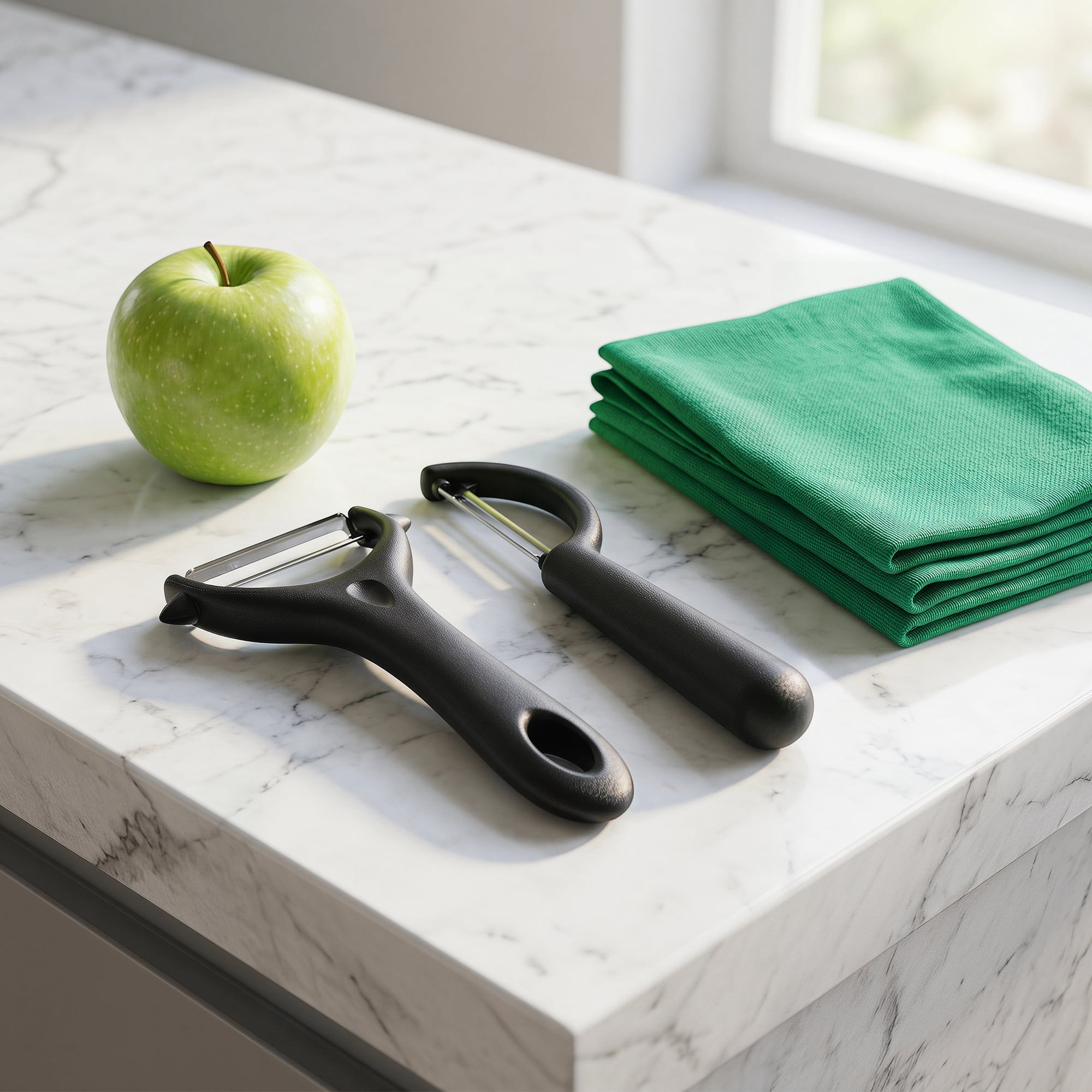 Unique Bargains Durable Plastic Vegetable Peeler with Ergonomic Handle Black-Round 2Pcs