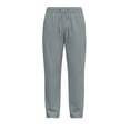 thumbnail image 4 of fatyb Mens Casual Pants Elastic Waist Drawstring Travel Pants Solid Color Lightweight Work Pants with Pockets, 4 of 7