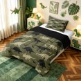thumbnail image 3 of meiyoeat Vintage Dinosaur Twin Comforter Sets for Male Boys, Cartoon Rustic Wildlife Bedding Set, Olive, Black Reversible, 2pcs, 1 Comforter and 1 Pillowcase, 3 of 6