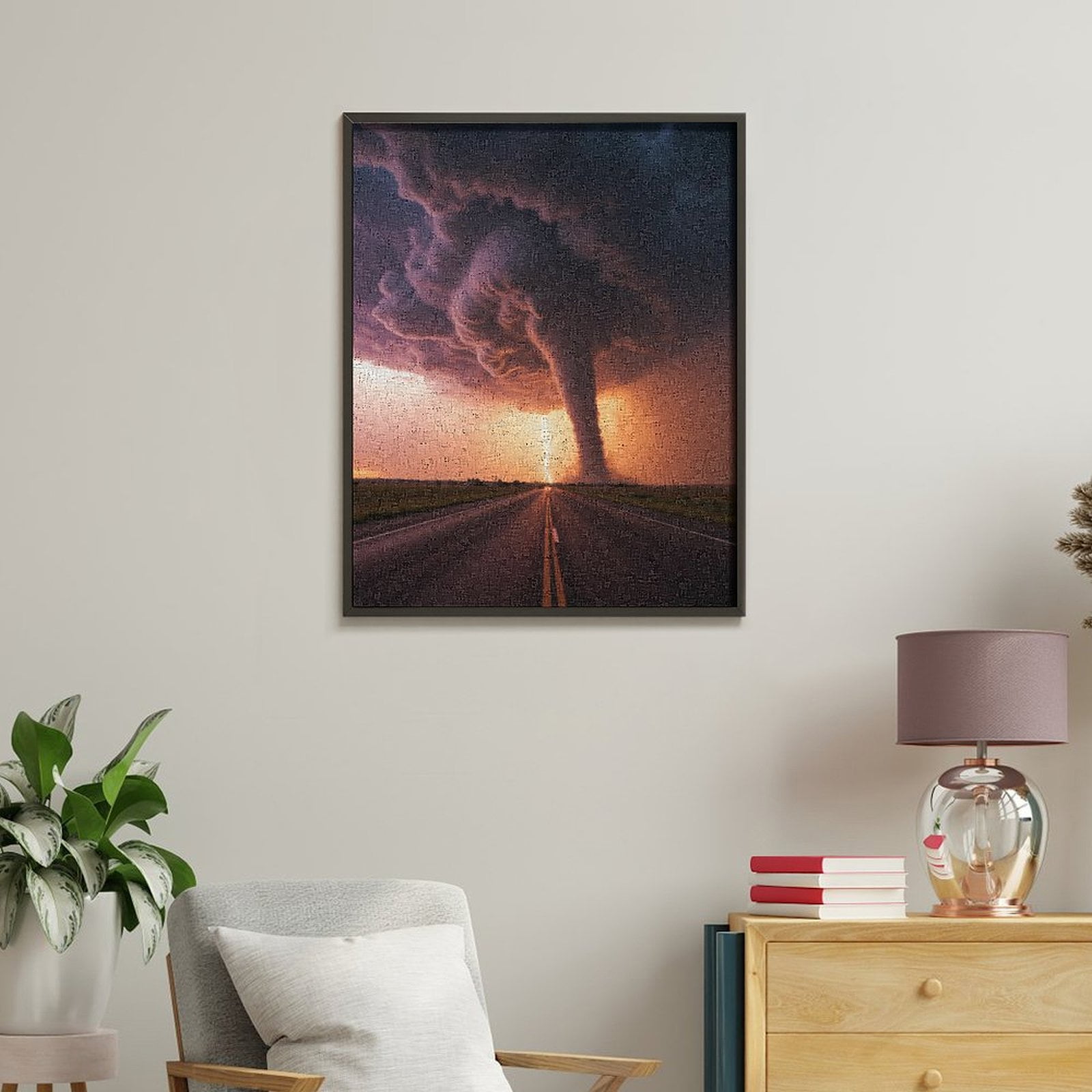 Paint By Numbers Kit for Adults Beginner - DIY Epic Tornado With Lightning Storm Canvas Painting Kits for Adults, Frameless Paint By Number for Adults for Home Wall Decor 16x20 Inch