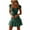 Dark Green, variant on Women's Ruffle Sleeve Sweetheart Neckline Dots Printing Mini Dress
