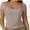 Gray, variant on Women Square Neck Crop Top Short Sleeve T Shirts Slim Fitted Tops Cute Summer Basic Tees Trendy