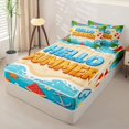 thumbnail image 2 of jejeloiu Bold Hello Summer Zipper Full Size Comforter Sets with Fitted Sheet and 2 Pillowcases,Watermelon Anchor Print Zipper Bedding Set For Boys,Blue Orange,Polkadot Reversible,4-Piece, 2 of 7