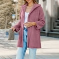 thumbnail image 6 of Kilaqueen Fuzzy Hooded Cardigans for Women Trendy Fleece Jacket Long Winter Coats Warm Shacket Outerwear with Pokets Open Front Cardigan Sweaters, 6 of 9