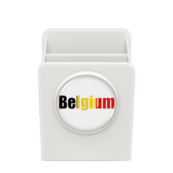 Belgium Country Flag Name Desk Pencil Holder Cup Pen Organizer