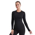 thumbnail image 4 of LNFINTDO Womens Compression Shirts Long Sleeve Quick Dry Running Athletic Shirts Tops Workout Gym T-shirts, 4 of 6