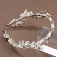thumbnail image 5 of Zhuge Horquillas para el pelo de boda con flores para novias, peinetas con perlas de cristal,joyas con diamantes de imitación para novias, damas de honor y mujeres (plateadas), 5 of 5