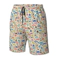 thumbnail image 4 of Balery Famous Places Traje de Baño Estilo Hawaiano para Hombre, Shorts de Secado Rápido con Bolsillos-Small, 4 of 6
