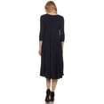 thumbnail image 4 of Women's Casual Basic Comfy 3/4 Sleeve Flare A-line Midi Long Maxi Dress, 4 of 6
