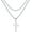 Silver, variant on Cross Necklace for Men,Stainless Steel Silver Black Gold Layered Chain Cross Pendant Necklace for Men Cuban Link Chain Box Chain Cross Necklace 16-26 Inches