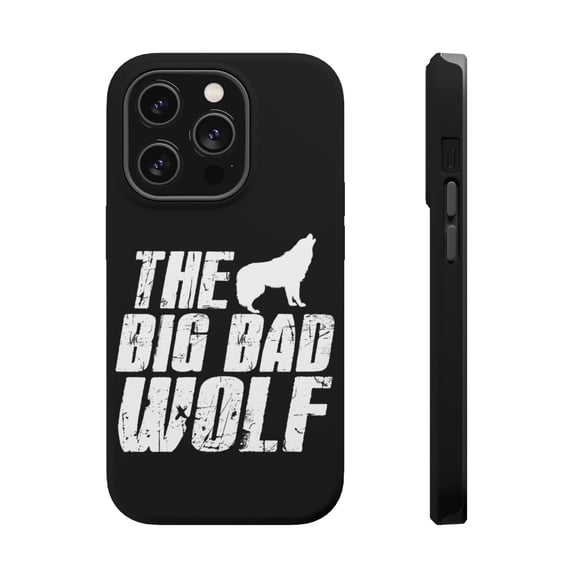 DistinctInk Tough Case for Apple iPhone 15 PRO (6.1" Screen), Compatible with MagSafe Charging - The Big Bad Wolf