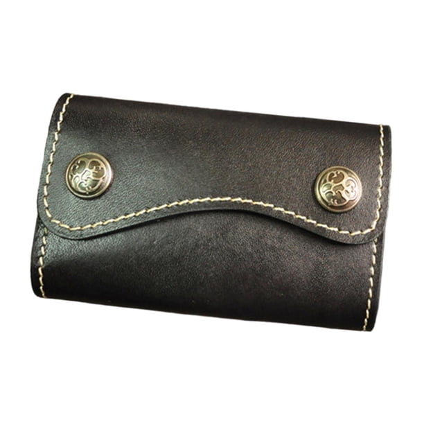 Funda para llave de coche, universal, elegante, de piel sintética, decorativa, portátil Negro