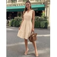 thumbnail image 4 of Merokeety Summer Dress for Women V Neck Flowy Vacation Mini Dress with Pockets Apricot s, 4 of 5