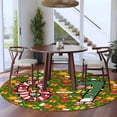 thumbnail image 3 of Merry Christmas Round Area Rug 8Ft Washable Large Circle Rugs for Living Room Dorm, Winter Xmas Stockings Gifts Cartoon Green Non-Slip Carpet Floor Mats Indoor Outdoor Carpet Runner Home Decor, 3 of 8