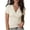 Beige, variant on Womens Cross V Neck T Shirt Short Sleeve Wrap Front Ruched Slim Fit Blouse 2026 Summer Casual Tunic Tops Green S