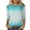 Blue summer tops for women, variant on USSUMA Summer Tops for Women Trendy Soft Cute 3/4 Sleeve Dressy Shirts Blouses Crewneck Women's Tops Summer 2022 Ombre Color Block Casual Tshirts Tunic Plus