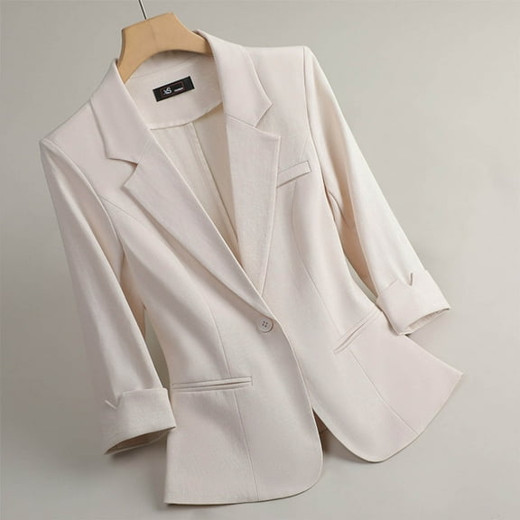 Weiqiqre Womens Jacket Spring Summer Wear Half Sleeve Jacket Office Blazer