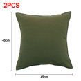 thumbnail image 2 of 2pcs comfortable washed cotton solid color pressed edge Hold Pillowcase simple atmospheric pillowcase - Moss green, 2 of 5
