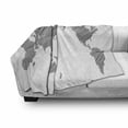 thumbnail image 3 of World Map Soft Flannel Fleece Blanket, Sketchy Striped Continents Cartography Geography Countries Worldwide Art, Cozy Plush for Indoor and Outdoor Use, 50" x 60", Charcoal Grey White, by Ambesonne, 3 of 6