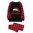 thumbnail image 2 of Odeerbi Christmas Pajamas for Family Plaid Holiday Long Sleeve Family Christmas Pajamas Matching Sets Mom Fashion Casual Plaid Print Tops Pants Sleepwear Family Matching PJs Set Black, 2 of 3
