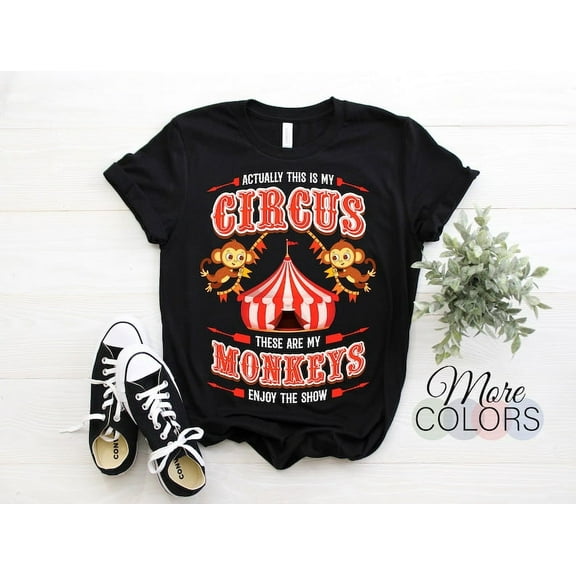 Circus Monkeys Staff Costume T-shirt, Carnival Vintage Shirt, Clowns & Ringmaster Birthday Gift, Kids Party Tee