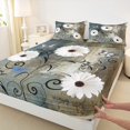 thumbnail image 3 of Manfei Kawaii Country Floral Full Size Sheets,Rustic Plant Flower Bed Sheets,Retro Graffiti Sheet Sets For Teens,Super Cozy Room Decor,4-Piece, 3 of 7