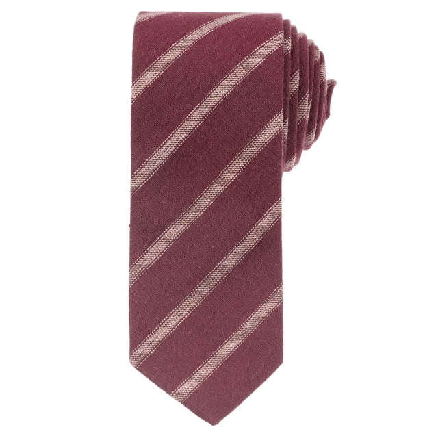 CORBATAS DE RAYAS PARA HOMBRES DÍA DEL PADRE INSPIRADOR CHIC Mezcla de Algodón Autoatadas Neckties para Boda Rojo Profundo Talla Única