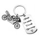 thumbnail image 1 of Llavero De Moda Acero Inoxidable Con Moto Maneja Con Cuidado PLATA, 1 of 5