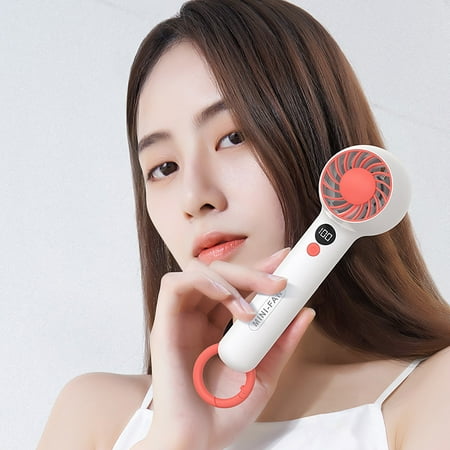 

New Handheld Fan. Rechargeable Portable Mini Fan with Hook Digital Display Handheld Small Fan