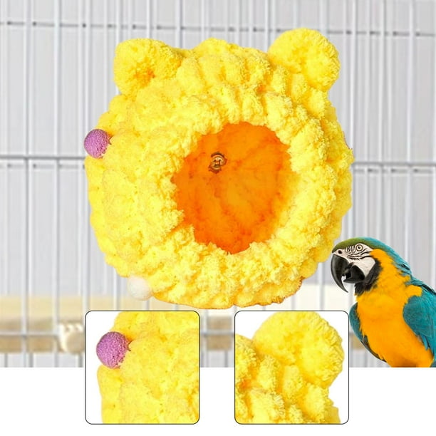 Nido de invierno para pájaros, hamaca colgante para loros, fácil instalación, accesorios para jaulas de pájaros, escondite para canarios, periquitos y Amarillo