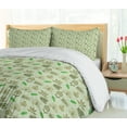 thumbnail image 5 of Ambesonne Exotic Duvet Cover Sets, Asymmetric Tropical Leave, 2-Queen, Khaki Green, 5 of 7