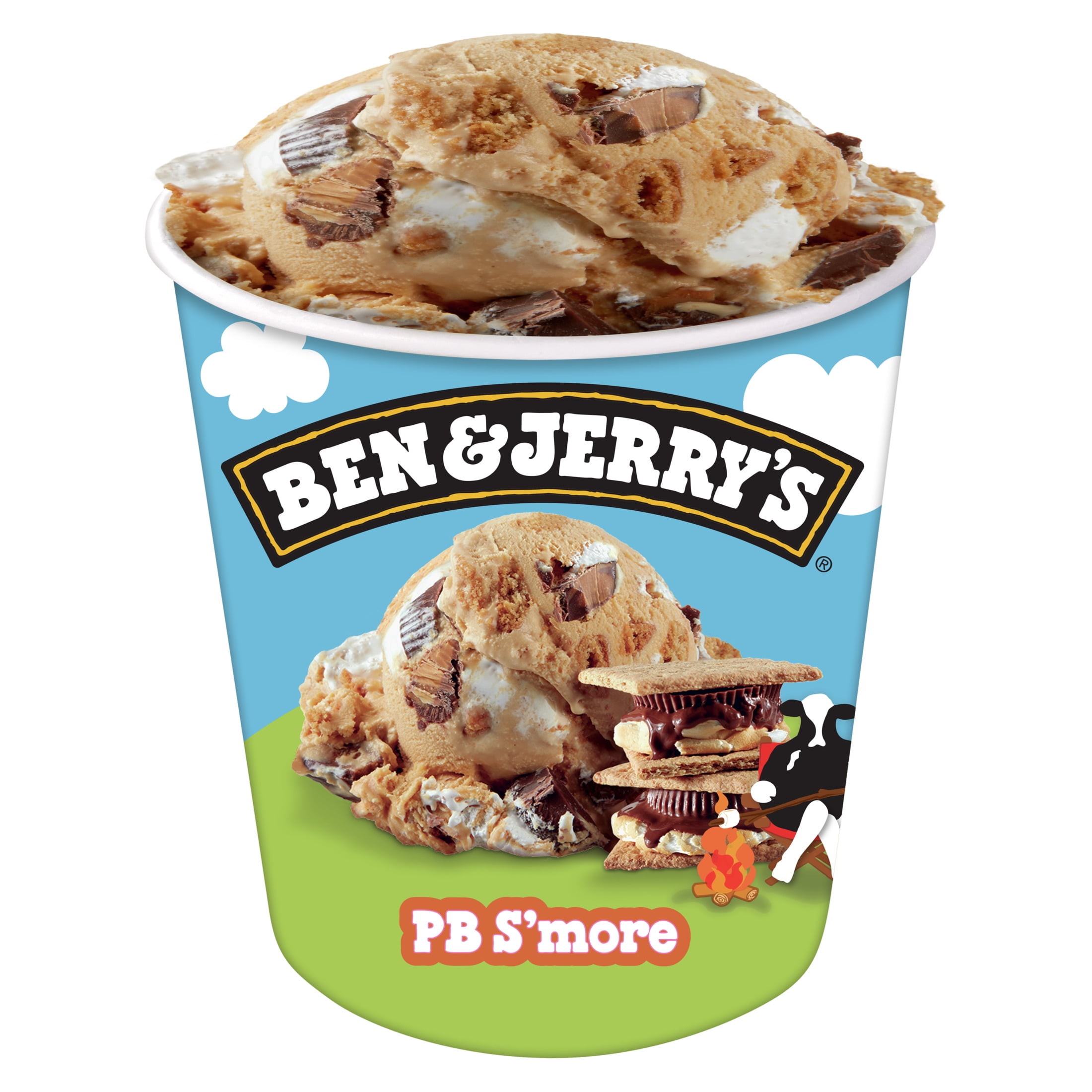 Ben & Jerry's PB S'more Marshmellow Ice Cream Pint, 16 fl oz
