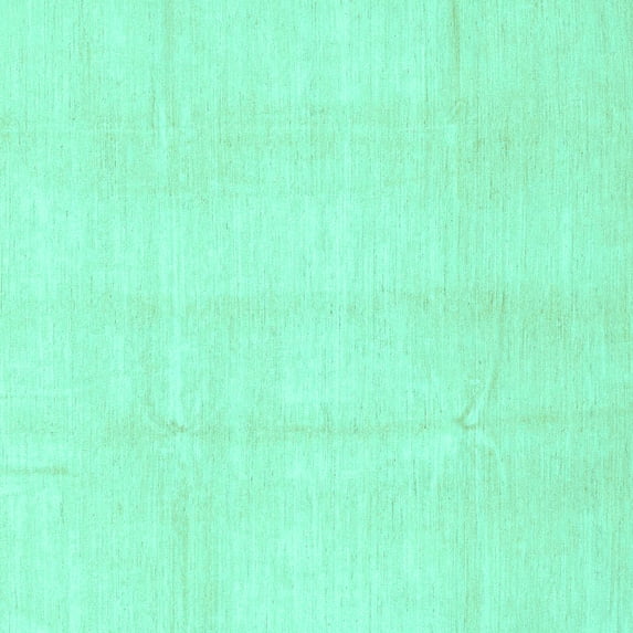 Ahgly Company Indoor Square Solid Turquoise Blue Modern Area Rugs, 7' Square