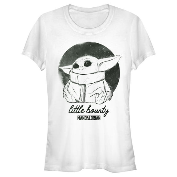 Junior's Star Wars: The Mandalorian The Child Fuzzy Eyes  Graphic Tee White Medium