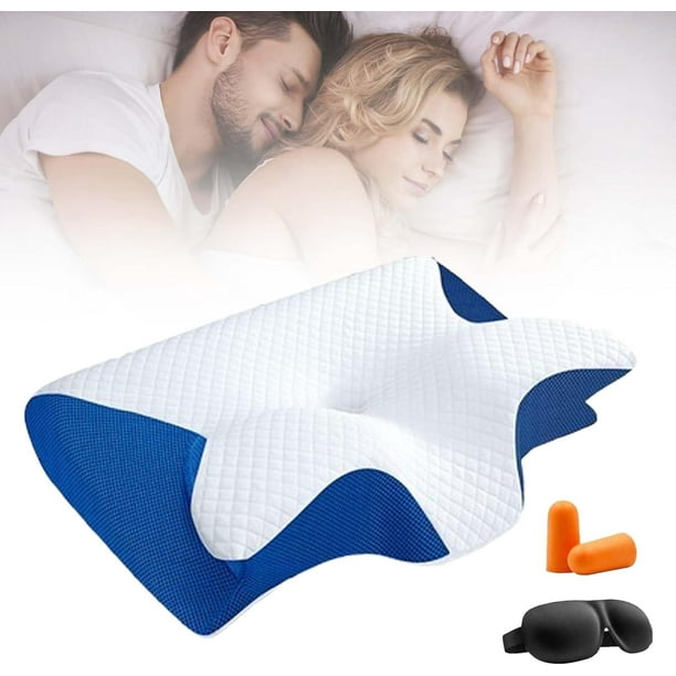 Restora Cervical Pillow - Restora Pillow, 2026 New Upgrade 2 in 1 Orthopedic Memory Foam Cervical Pillow for Neck Pain Relief, Neck Support Pillows for Sleeping, Necks Elevation Design (Blue)