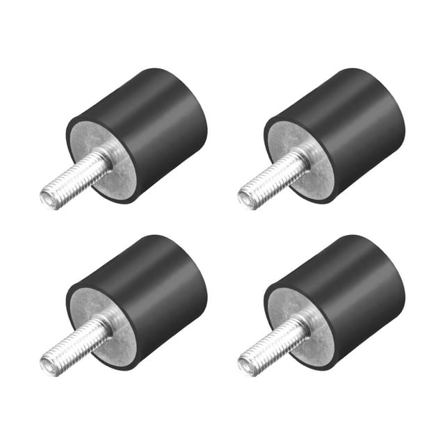 Unique Bargains M8 Rubber Vibration and Shock Absorption Mount w Thread Stud 1.18' x 1.18' 4pcs