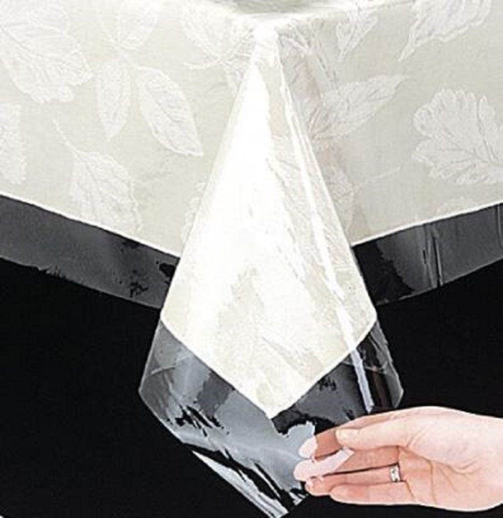 Royal Bath Clear 3 Gauge Vinyl Tablecloth Protector, Size 54X54 Square