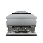 Overnight Caskets Frank Oversized Funeral Casket Silver with White Velvet Interior, 27.5 Wide - Premium 18 Gauge Steel