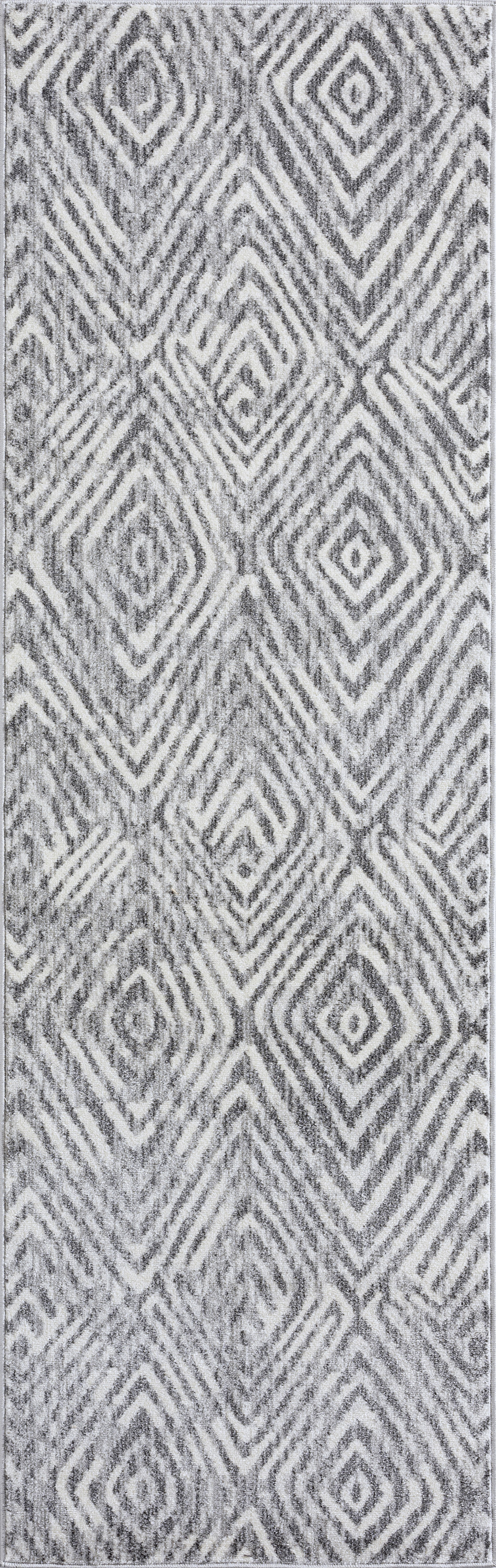 Contemporary 2x8 Area Rug (2'3'' x 7'7'') Abstract Gray, Cream Indoor Runner Easy to Clean